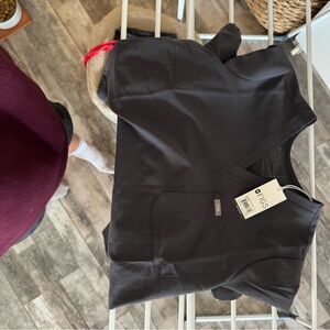 FIGS Charcoal Catarina Scrub Top